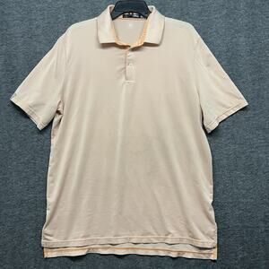 RLX Polo Shirt Mens Large Orange‎ Striped Polo Ralph Lauren Golf Short Sleeve